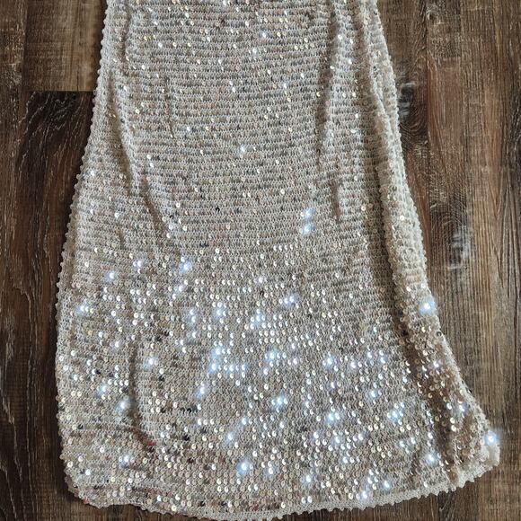 Retrofete Marie Sequin Crochet Dress in Silver and White Size XS/S NWT Maxi - Picture 10 of 15
